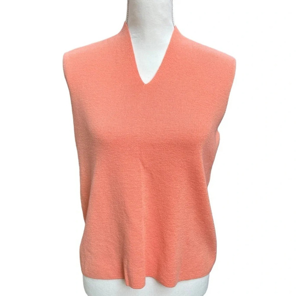 Eileen Fisher Sweaters - Eileen Fisher 100% Wool V-Neck Sweater Vest/Tank Top in Orange/Peach Size Medium